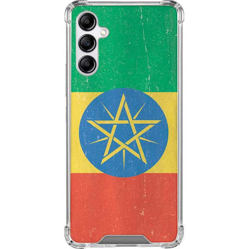 Ethiopia Flag Distressed Galaxy A14 5G Clear Case