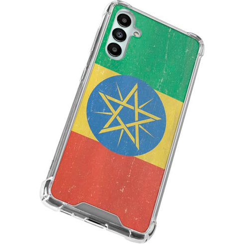 Ethiopia Flag Distressed Galaxy A14 5G Clear Case