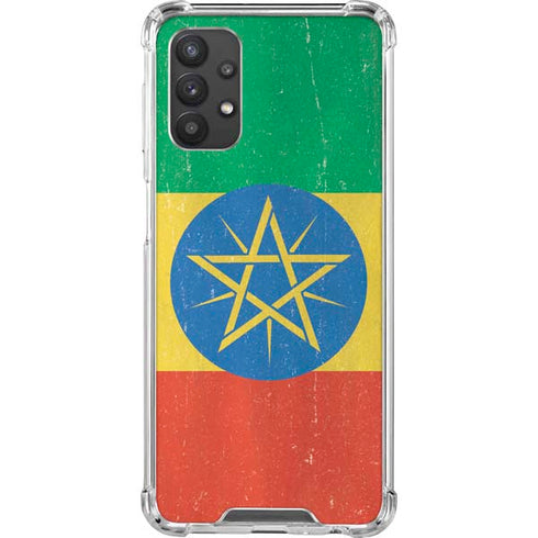 Ethiopia Flag Distressed Galaxy A32 5G Clear Case