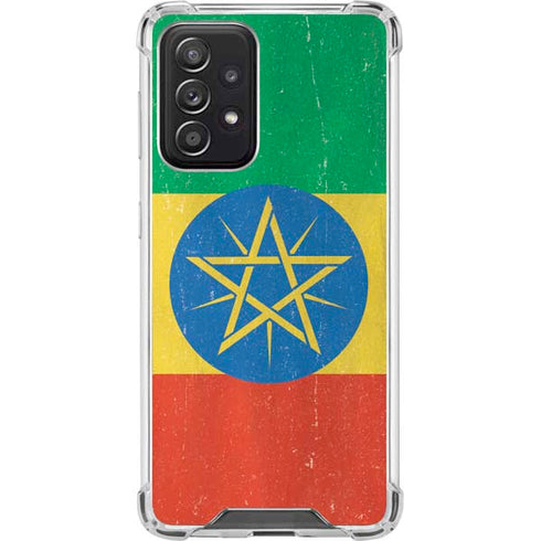 Ethiopia Flag Distressed Galaxy A52 5G Clear Case