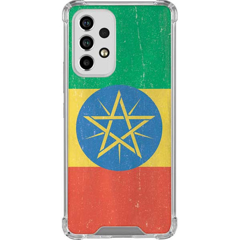 Ethiopia Flag Distressed Galaxy A53 5G Clear Case