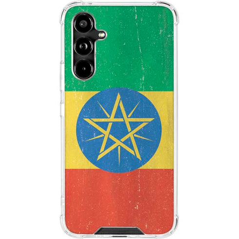 Ethiopia Flag Distressed Galaxy A54 5G Clear Case
