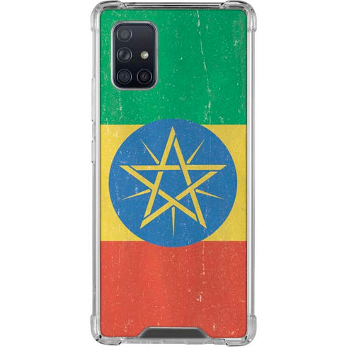 Ethiopia Flag Distressed Galaxy A71 5G Clear Case