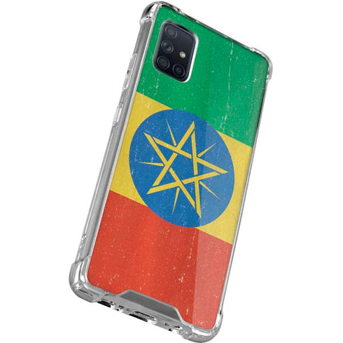 Ethiopia Flag Distressed Galaxy A71 5G Clear Case