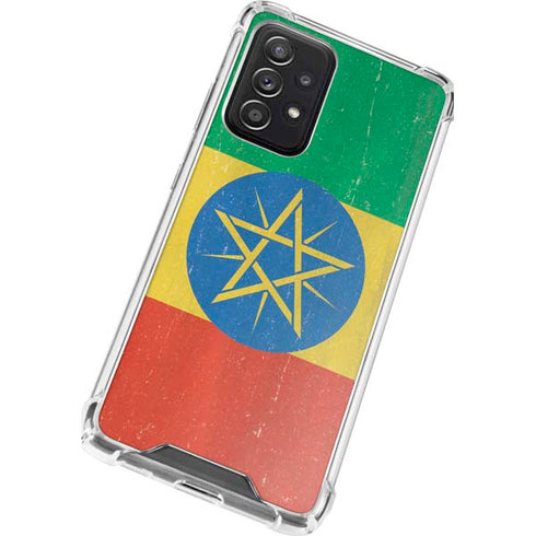 Ethiopia Flag Distressed Galaxy A72 5G Clear Case