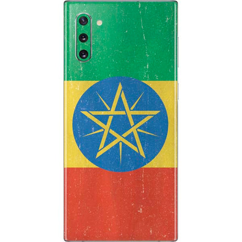 Ethiopia Flag Distressed Galaxy Note 10 Skin