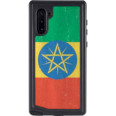 Ethiopia Flag Distressed Galaxy Note 10 Waterproof Case