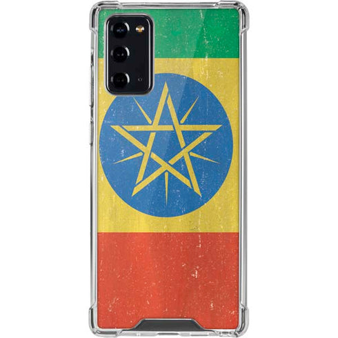Ethiopia Flag Distressed Galaxy Note20 5G Clear Case