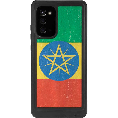 Ethiopia Flag Distressed Galaxy Note20 5G Waterproof Case