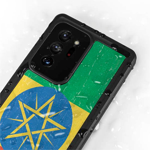 Ethiopia Flag Distressed Galaxy Note20 Ultra 5G Waterproof Case