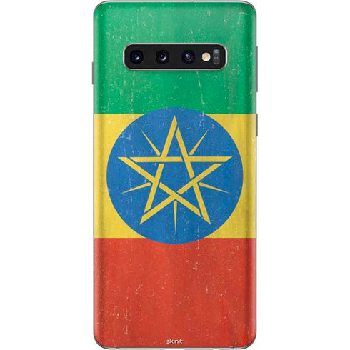Ethiopia Flag Distressed Galaxy S10 Skin