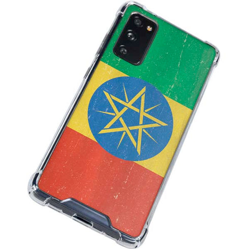 Ethiopia Flag Distressed Galaxy S20 FE Clear Case
