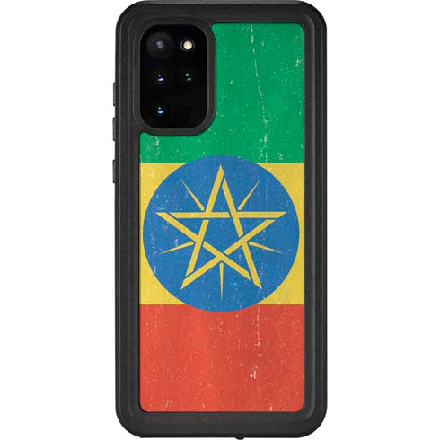Ethiopia Flag Distressed Galaxy S20 Plus Waterproof Case