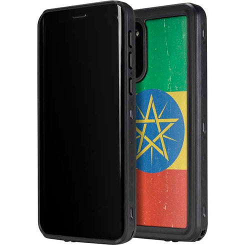 Ethiopia Flag Distressed Galaxy S20 Plus Waterproof Case