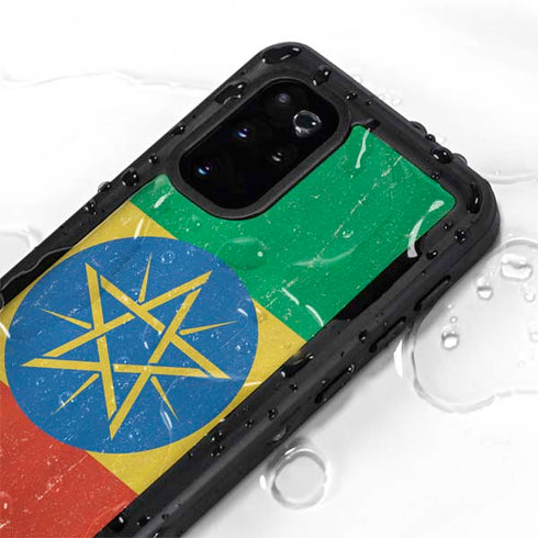 Ethiopia Flag Distressed Galaxy S20 Plus Waterproof Case
