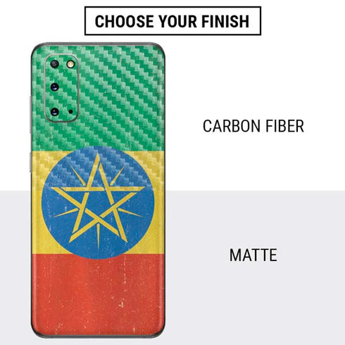 Ethiopia Flag Distressed Galaxy S20 Skin