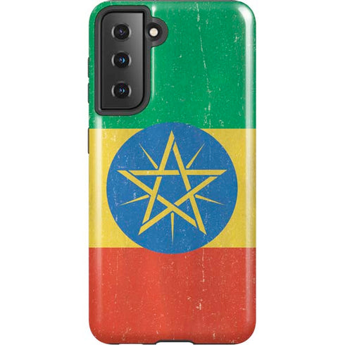 Ethiopia Flag Distressed Galaxy S21 5G Pro Case