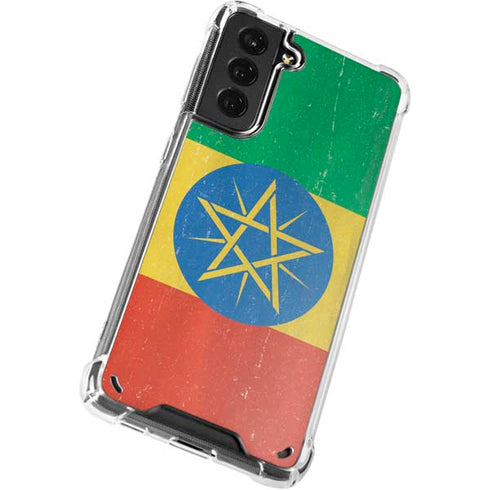 Ethiopia Flag Distressed Galaxy S21 Plus 5G Clear Case