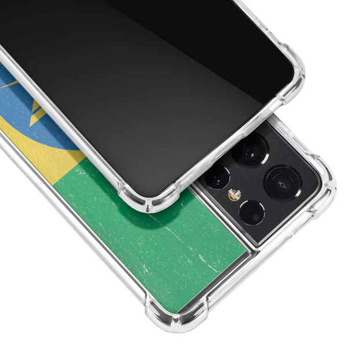 Ethiopia Flag Distressed Galaxy S21 Ultra 5G Clear Case