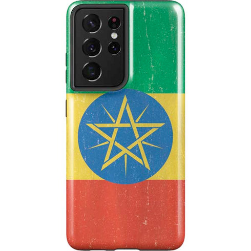 Ethiopia Flag Distressed Galaxy S21 Ultra 5G Pro Case
