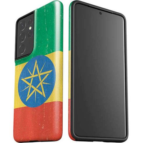 Ethiopia Flag Distressed Galaxy S21 Ultra 5G Pro Case