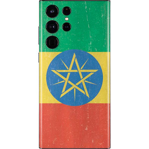 Ethiopia Flag Distressed Galaxy S22 Ultra Skin
