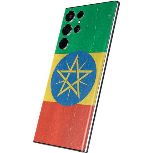 Ethiopia Flag Distressed Galaxy S22 Ultra Skin