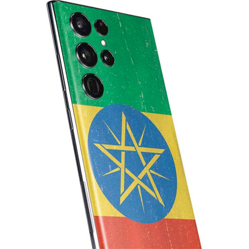 Ethiopia Flag Distressed Galaxy S22 Ultra Skin