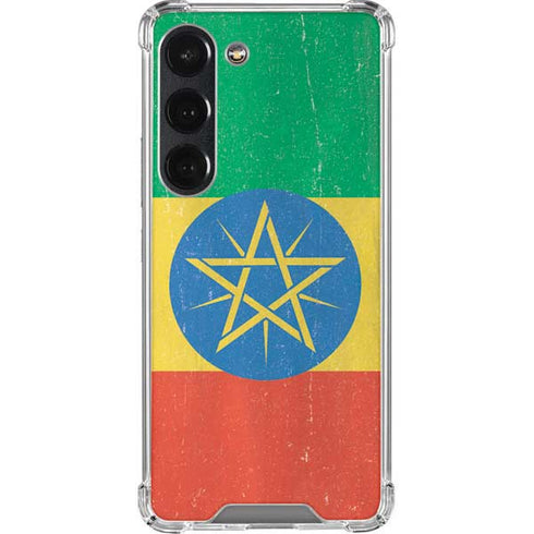 Ethiopia Flag Distressed Galaxy S23 Clear Case