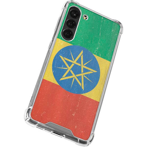 Ethiopia Flag Distressed Galaxy S23 Plus Clear Case