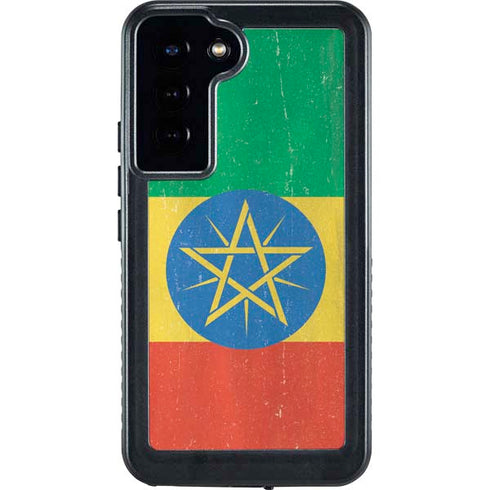 Ethiopia Flag Distressed Galaxy S23 Plus Waterproof Case