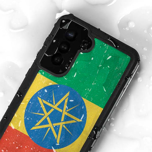 Ethiopia Flag Distressed Galaxy S23 Plus Waterproof Case