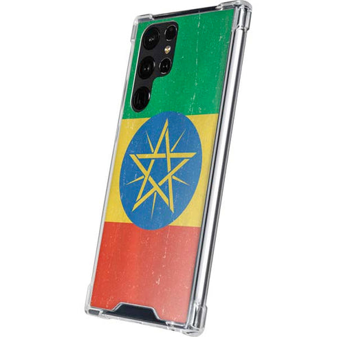 Ethiopia Flag Distressed Galaxy S24 Ultra Clear Case