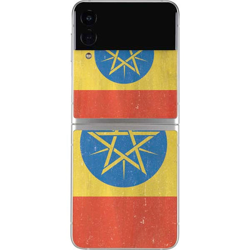 Ethiopia Flag Distressed Galaxy Z Flip3 5G Skin