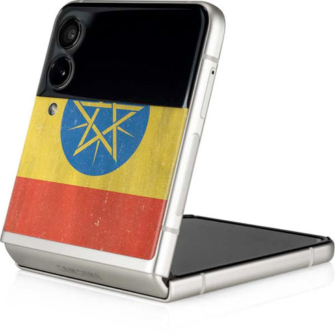 Ethiopia Flag Distressed Galaxy Z Flip3 5G Skin