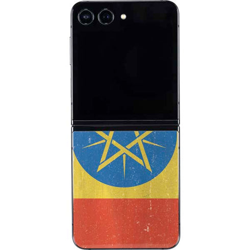 Ethiopia Flag Distressed Galaxy Z Flip5 5G Skin