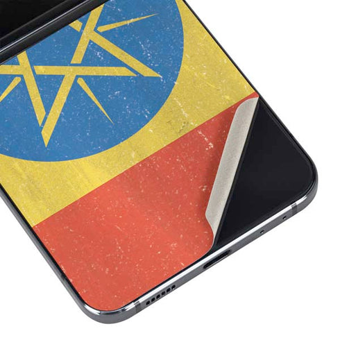 Ethiopia Flag Distressed Galaxy Z Flip5 5G Skin