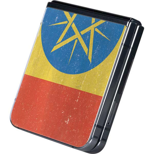 Ethiopia Flag Distressed Galaxy Z Flip5 5G Skin
