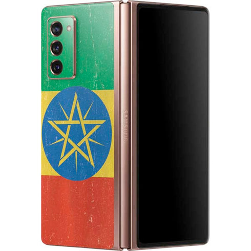 Ethiopia Flag Distressed Galaxy Z Fold2 5G Skin