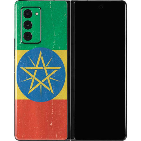 Ethiopia Flag Distressed Galaxy Z Fold2 5G Skin