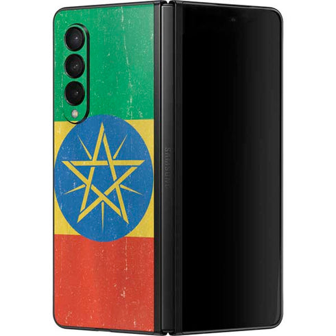 Ethiopia Flag Distressed Galaxy Z Fold3 5G Skin