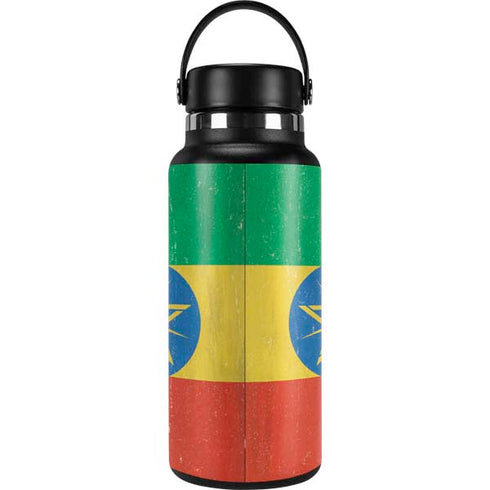 Ethiopia Flag Distressed Hydro Flask 32oz Wide Mouth Skin