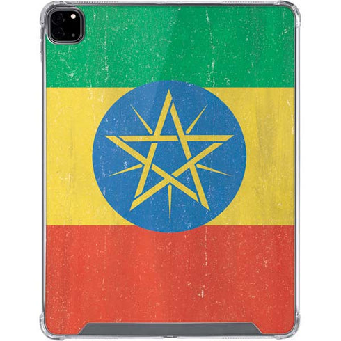 Ethiopia Flag Distressed iPad Pro 12.9in (2020) Clear Case