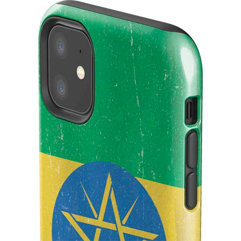 Ethiopia Flag Distressed iPhone 11 Impact Case