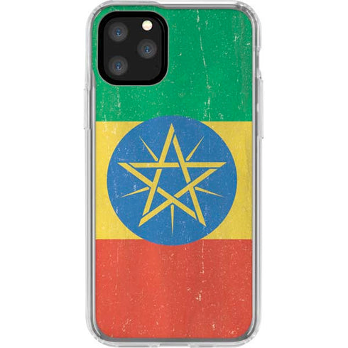 Ethiopia Flag Distressed iPhone 11 Pro Clear Case
