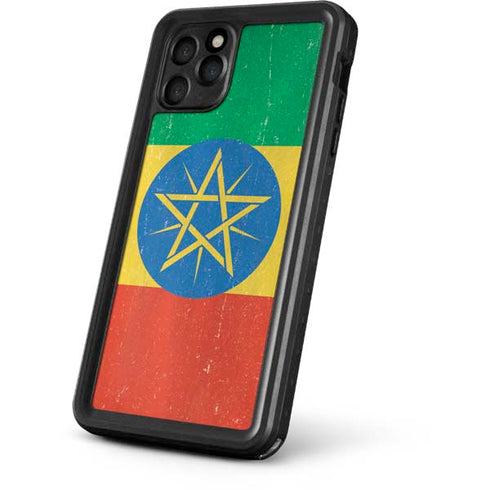 Ethiopia Flag Distressed iPhone 11 Pro Max Waterproof Case