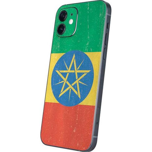Ethiopia Flag Distressed iPhone 12 Mini Skin