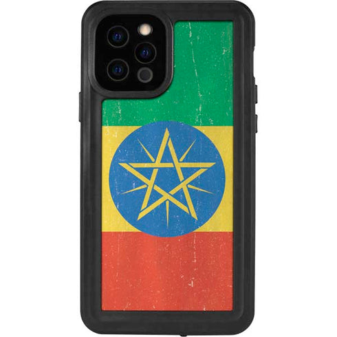 Ethiopia Flag Distressed iPhone 12 Pro Waterproof Case