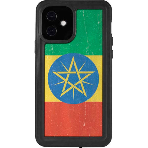 Ethiopia Flag Distressed iPhone 12 Waterproof Case