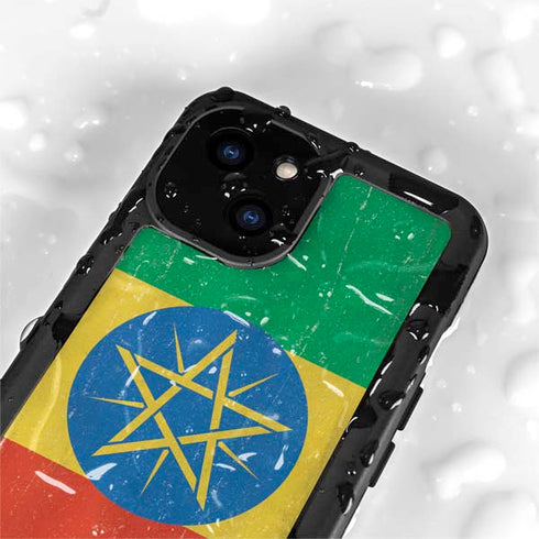 Ethiopia Flag Distressed iPhone 13 Mini Waterproof Case